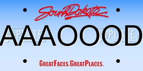 AAAOOOD South Dakota License Plate