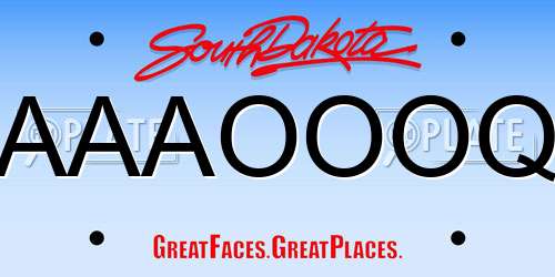AAAOOOQ South Dakota License Plate