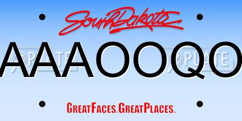 AAAOOQO South Dakota License Plate
