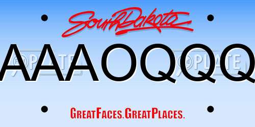 AAAOQQQ South Dakota License Plate