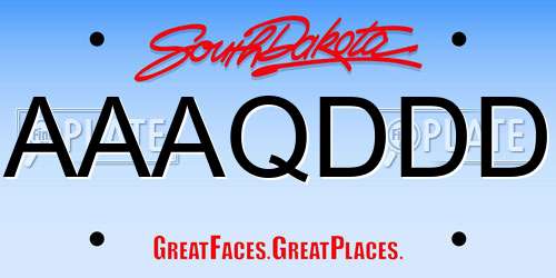 AAAQDDD South Dakota License Plate