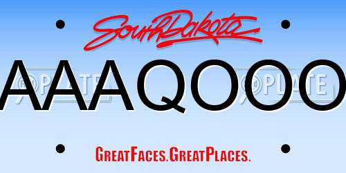 AAAQOOO South Dakota License Plate