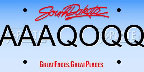 AAAQOQQ South Dakota License Plate