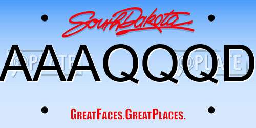 AAAQQQD South Dakota License Plate
