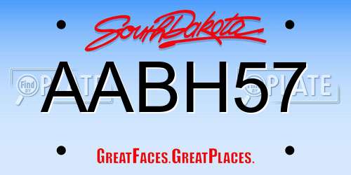 AABH57 South Dakota License Plate