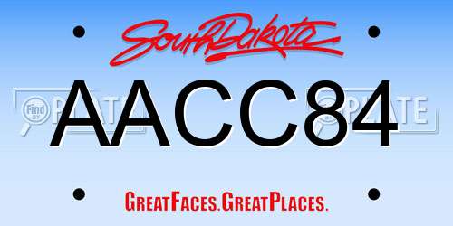 AACC84 South Dakota License Plate