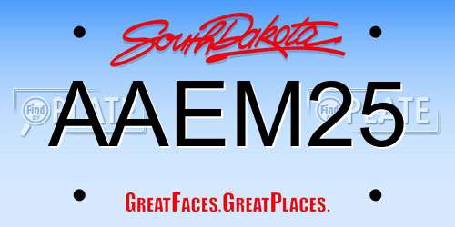 AAEM25 South Dakota License Plate