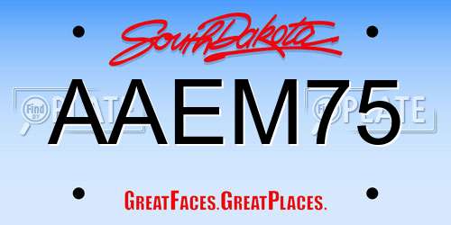 AAEM75 South Dakota License Plate
