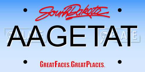 AAGETAT South Dakota License Plate