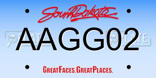 AAGG02 South Dakota License Plate