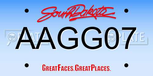 AAGG07 South Dakota License Plate