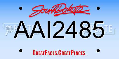 AAI2485 South Dakota License Plate