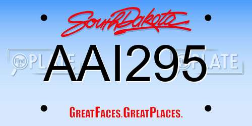 AAI295 South Dakota License Plate