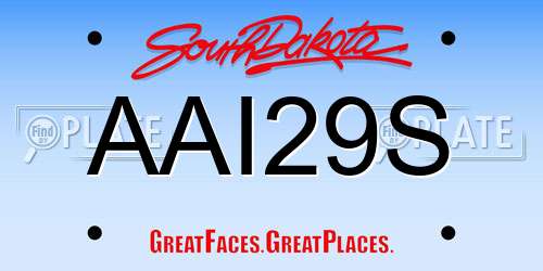 AAI29S South Dakota License Plate