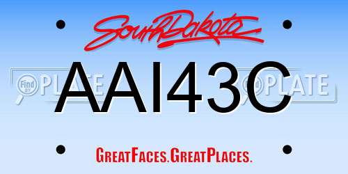 AAI43C South Dakota License Plate