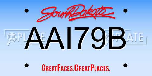 AAI79B South Dakota License Plate