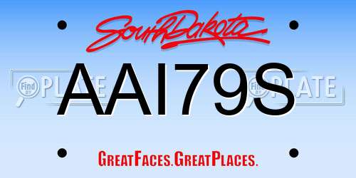 AAI79S South Dakota License Plate