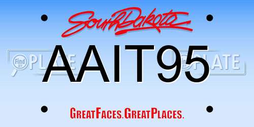 AAIT95 South Dakota License Plate