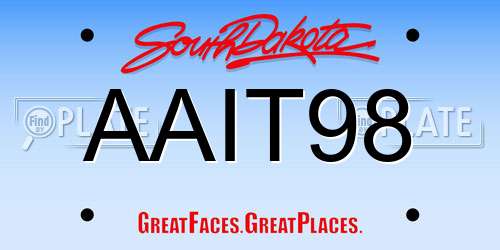 AAIT98 South Dakota License Plate