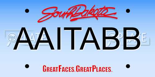 AAITABB South Dakota License Plate