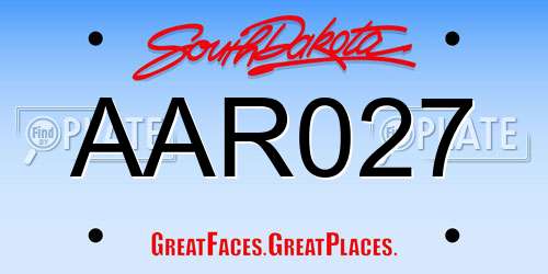AAR027 South Dakota License Plate