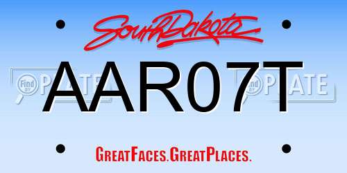 AAR07T South Dakota License Plate