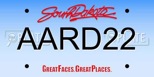 AARD22 South Dakota License Plate