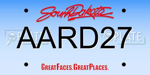 AARD27 South Dakota License Plate