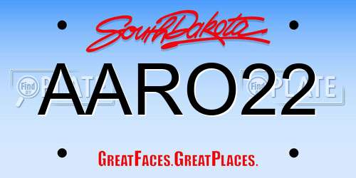 AARO22 South Dakota License Plate