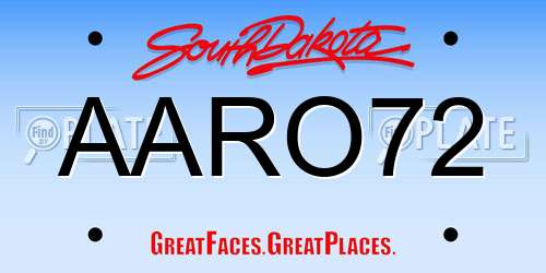 AARO72 South Dakota License Plate