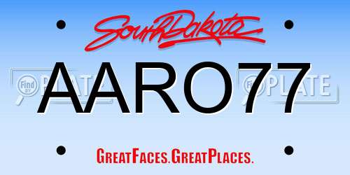 AARO77 South Dakota License Plate