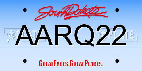 AARQ22 South Dakota License Plate