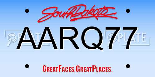 AARQ77 South Dakota License Plate