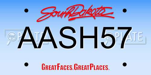 AASH57 South Dakota License Plate