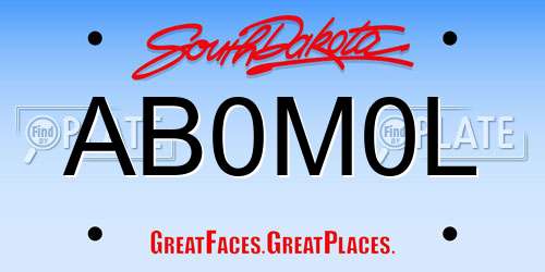 AB0M0L South Dakota License Plate