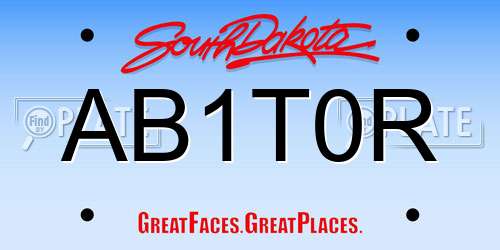 AB1T0R South Dakota License Plate