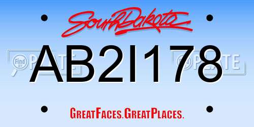 AB2I178 South Dakota License Plate