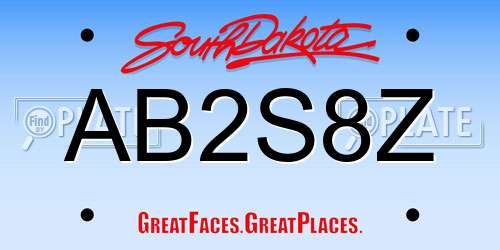 AB2S8Z South Dakota License Plate