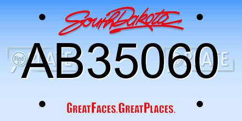 AB35060 South Dakota License Plate