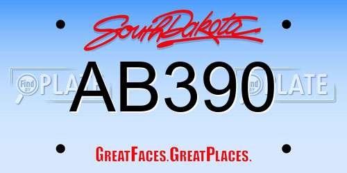 AB390 South Dakota License Plate