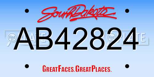 AB42824 South Dakota License Plate