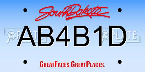 AB4B1D South Dakota License Plate