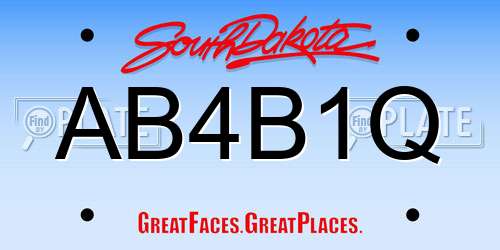 AB4B1Q South Dakota License Plate