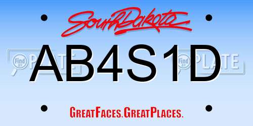 AB4S1D South Dakota License Plate