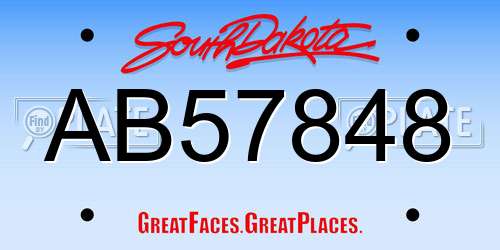 AB57848 South Dakota License Plate