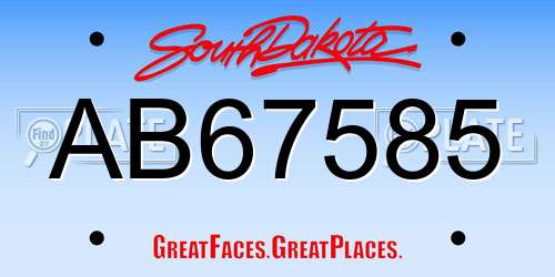 AB67585 South Dakota License Plate
