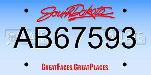 AB67593 South Dakota License Plate
