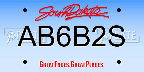 AB6B2S South Dakota License Plate