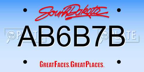 AB6B7B South Dakota License Plate