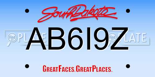 AB6I9Z South Dakota License Plate